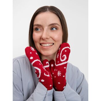 Варежки Adventino, красный с молочным, размер L/XL