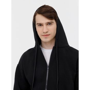 Толстовка унисекс оверсайз на молнии Zippy Terry, черная, размер XL/XXL