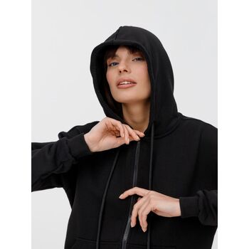 Толстовка унисекс оверсайз на молнии Zippy Terry, черная, размер XL/XXL