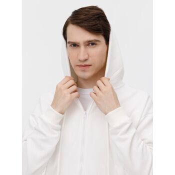Толстовка унисекс оверсайз на молнии Zippy Terry, белая, размер XL/XXL