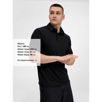 Рубашка поло унисекс Senti, черная, размер XL