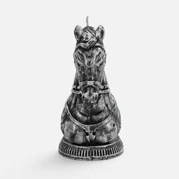 Свеча фигурная «Бюст лошади», серебристая
