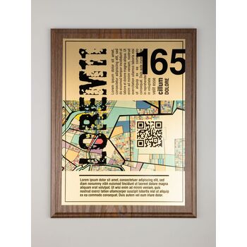 Плакетка Plaque XL, венге с золотистой пластиной