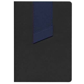 Ежедневник Bookmark, недатированный, черный с синим