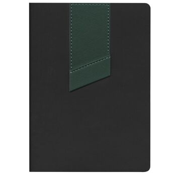 Ежедневник Bookmark, недатированный, черный с зеленым