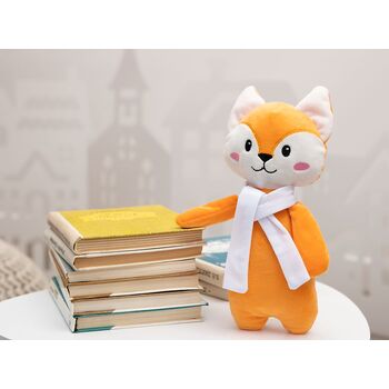 Мягкая игрушка Beastie Toys, лисенок с белым шарфом