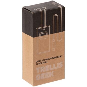 Аккумулятор с быстрой зарядкой Trellis Geek 10000 мАч, темно-серый