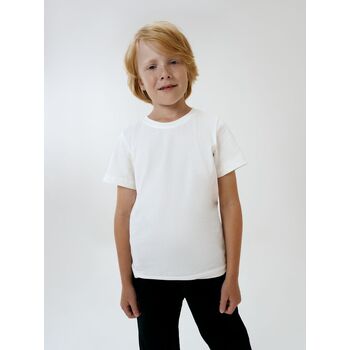 Футболка детская T-Bolka Kids, белая (теплый оттенок), 8 лет
