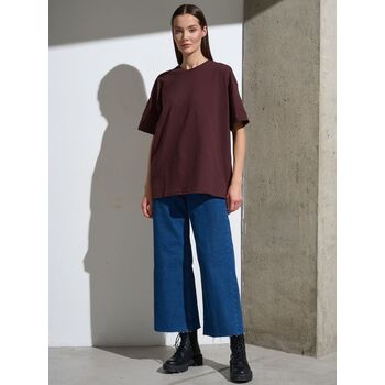 Футболка Oversize Premium, коричневая (шоколад), размер S
