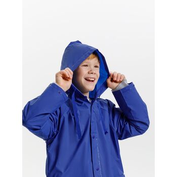 Дождевик детский RainDrop Kids, ярко-синий, 10 лет (рост 130-140)