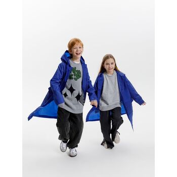 Дождевик детский RainDrop Kids, ярко-синий, 10 лет (рост 130-140)