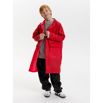 Дождевик детский RainDrop Kids, красный, 12 лет (рост 142-152)