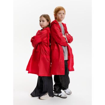 Дождевик детский RainDrop Kids, красный, 12 лет (рост 142-152)