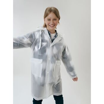 Дождевик детский RainDrop Kids, белый, 10 лет (рост 130-140)