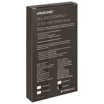 Внешний аккумулятор Uniscend All Day Compact 10000 мАч, черный