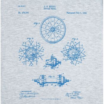 Футболка приталенная Old Patents. Wheel, голубой меланж, размер S
