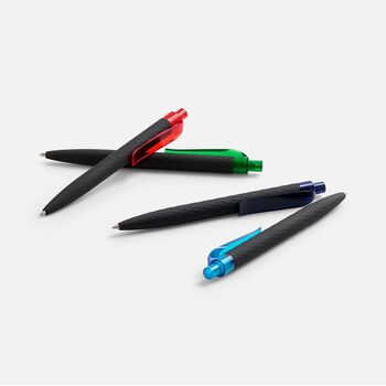 Ручка шариковая Prodir QS01 PRT-T Soft Touch, черная с зеленым