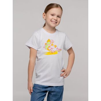 Футболка детская Skateboard, белая, 6 лет