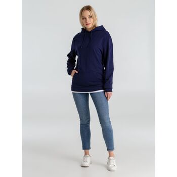 Толстовка с капюшоном унисекс Hoodie, темно-синяя, размер 4XL