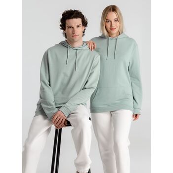 Толстовка с капюшоном унисекс Hoodie, серо-зеленая, размер S