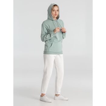 Толстовка с капюшоном унисекс Hoodie, серо-зеленая, размер XS