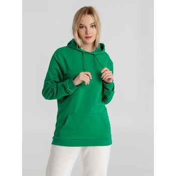 Толстовка с капюшоном унисекс Hoodie, зеленая, размер S