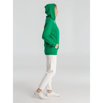 Толстовка с капюшоном унисекс Hoodie, зеленая, размер XS