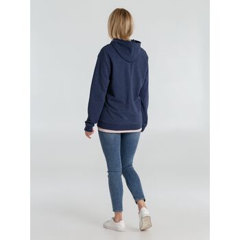 Толстовка с капюшоном унисекс Hoodie, синий меланж, размер S