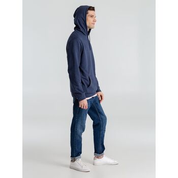 Толстовка с капюшоном унисекс Hoodie, синий меланж, размер S