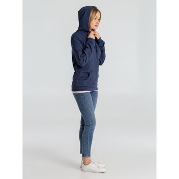 Толстовка с капюшоном унисекс Hoodie, синий меланж, размер XS