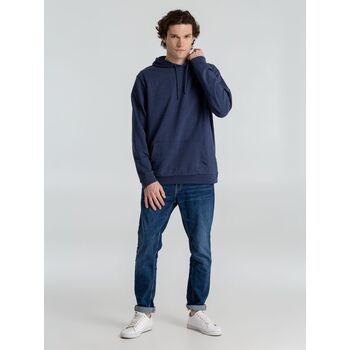 Толстовка с капюшоном унисекс Hoodie, синий меланж, размер XS
