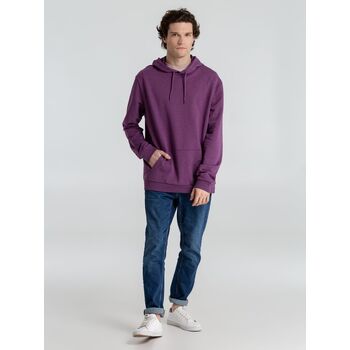 Толстовка с капюшоном унисекс Hoodie, фиолетовый меланж, размер S