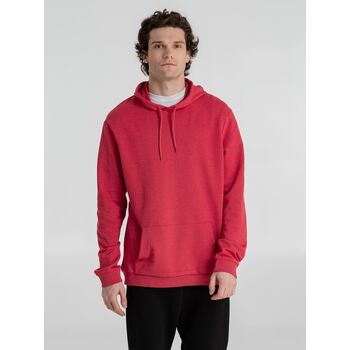 Толстовка с капюшоном унисекс Hoodie, красный меланж, размер M