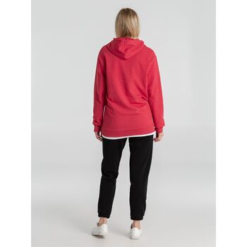 Толстовка с капюшоном унисекс Hoodie, красный меланж, размер M