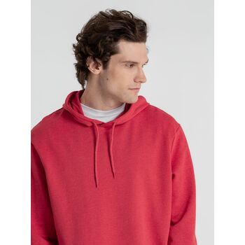 Толстовка с капюшоном унисекс Hoodie, красный меланж, размер S