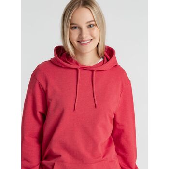 Толстовка с капюшоном унисекс Hoodie, красный меланж, размер S