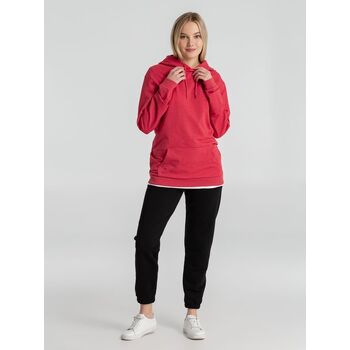Толстовка с капюшоном унисекс Hoodie, красный меланж, размер S