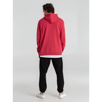 Толстовка с капюшоном унисекс Hoodie, красный меланж, размер XL