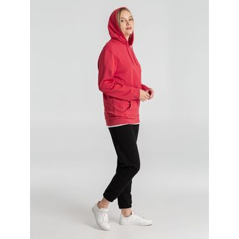 Толстовка с капюшоном унисекс Hoodie, красный меланж, размер XS