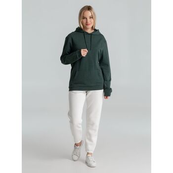 Толстовка с капюшоном унисекс Hoodie, темно-зеленый меланж, размер XS