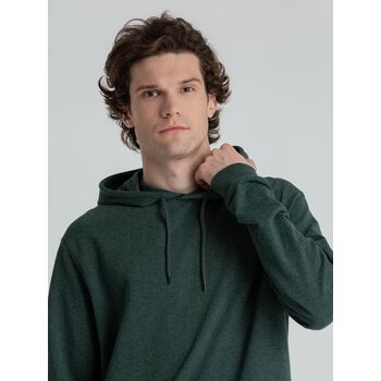Толстовка с капюшоном унисекс Hoodie, темно-зеленый меланж, размер XS