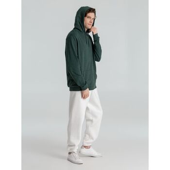 Толстовка с капюшоном унисекс Hoodie, темно-зеленый меланж, размер XS