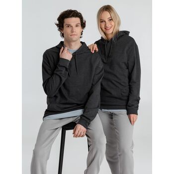 Толстовка с капюшоном унисекс Hoodie, серый меланж (антрацит), размер S