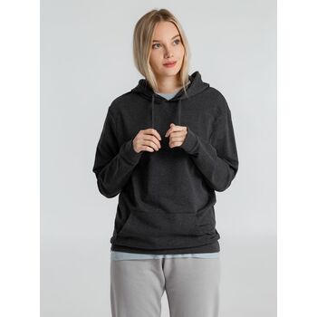 Толстовка с капюшоном унисекс Hoodie, серый меланж (антрацит), размер XS