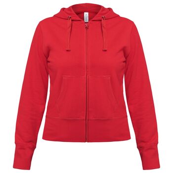 Толстовка женская Hooded Full Zip красная, размер XXL
