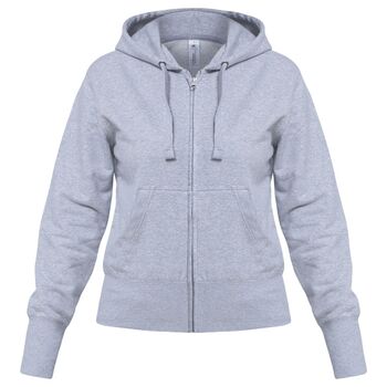 Толстовка женская Hooded Full Zip серый меланж, размер XS