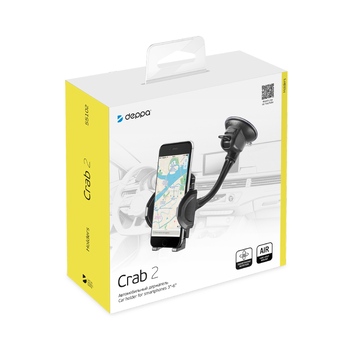 Универсальный держатель Crab 2 для смартфонов, гибкая штанга, черный, Deppa