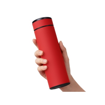 Вакуумный термос "Vacuum Flask C1", soft touch, 420мл, красный