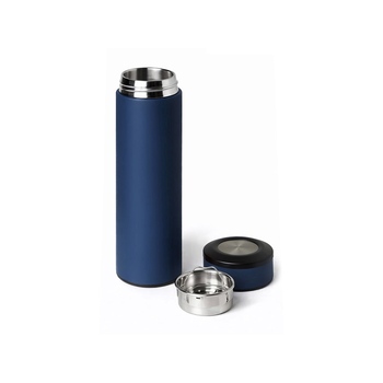 Вакуумный термос "Vacuum Flask C1", soft touch, 420мл, темно-синий