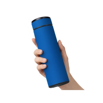 Вакуумный термос "Vacuum Flask C1", soft touch, 420мл, синий